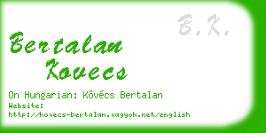 bertalan kovecs business card