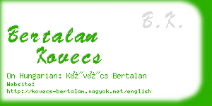 bertalan kovecs business card